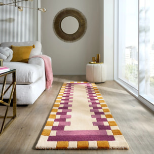 Tapis en laine de couloir KAI Rose