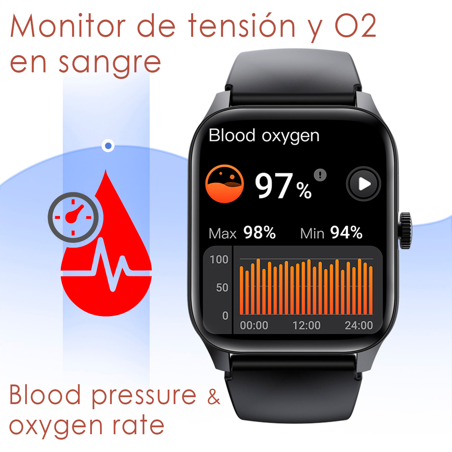 Smartwatch QS56. Llamadas Bluetooth, más de 100 modos deportivos. Medición de pasos, calorías y distancia.