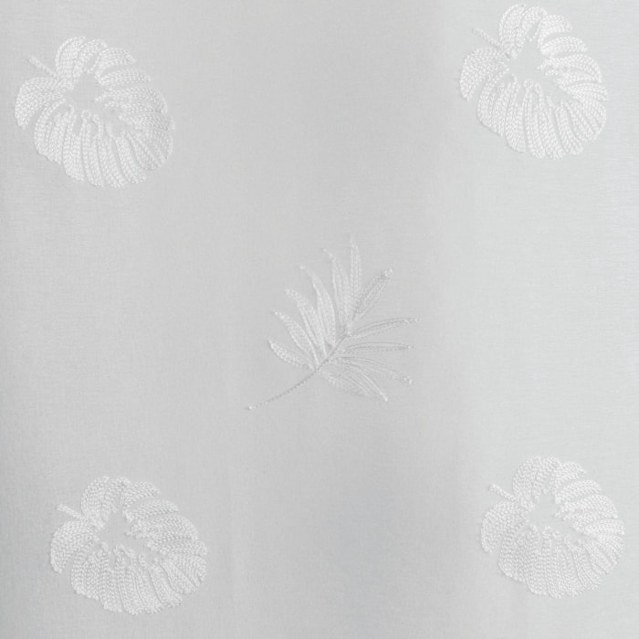 Voilage imprimé à étamine - Blanc