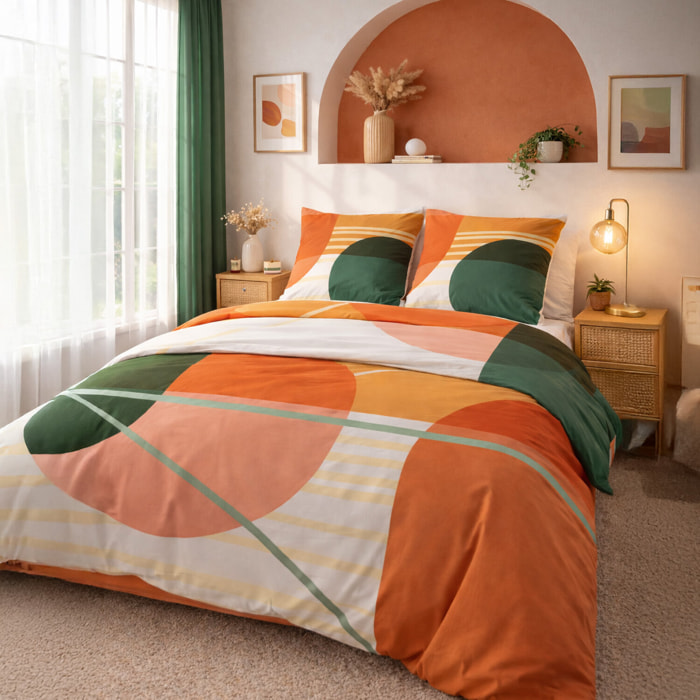 Parure housse de couette 3pcs 100% coton 47fils zoom