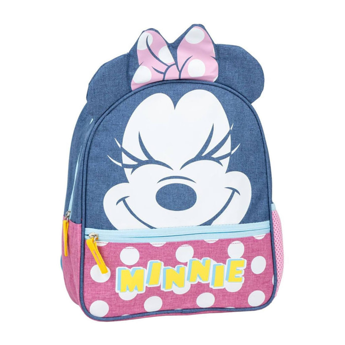 Mochila infantil escolar minnie, unisex niños, rosa, pequeña