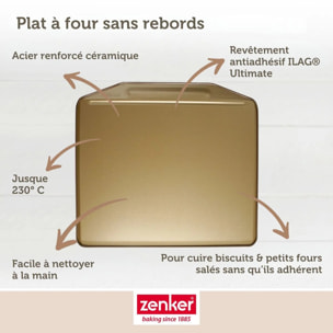 Ensemble de 2 Plaques à pâtisserie sans rebords 36 x 33 cm Zenker Mojave Gold