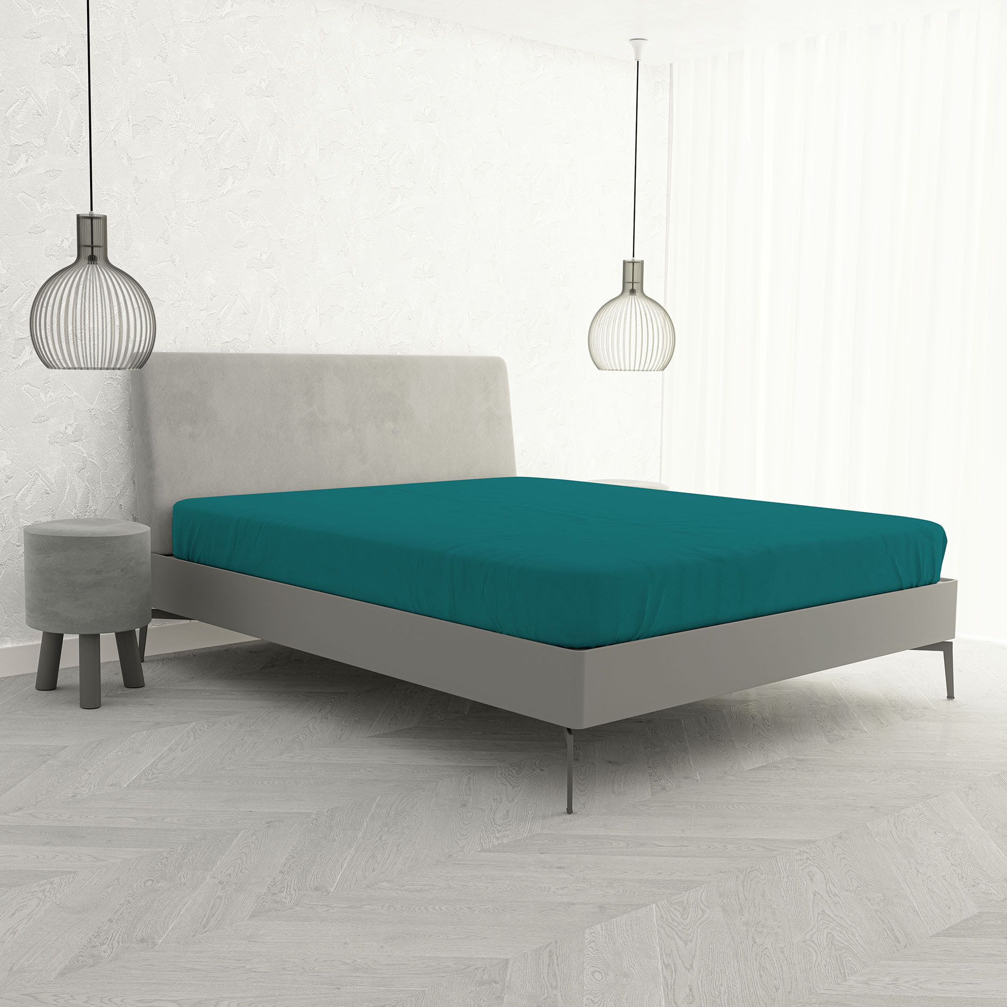 LENZUOLO SOTTO CON ANGOLI MAX COLOR, 100% COTONE MADE IN ITALY - MATRIMONIALE