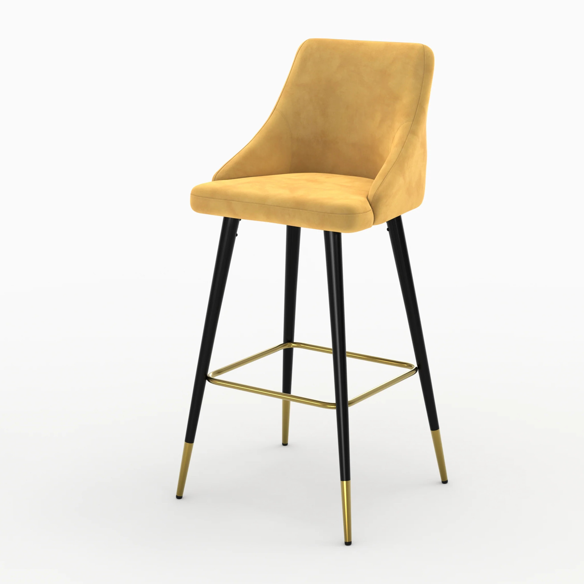 Pack 4 chaises de bar en velours orange et jaune 77,5 cm - Aristote