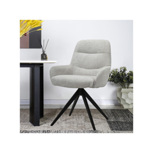 Chaise rotative 360 avec accoudoirs et pieds métal - 2 coloris - OSMAN