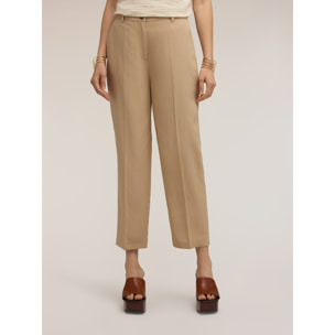 Motivi - Pantalones regular de lino mezcla lyocell - Beige