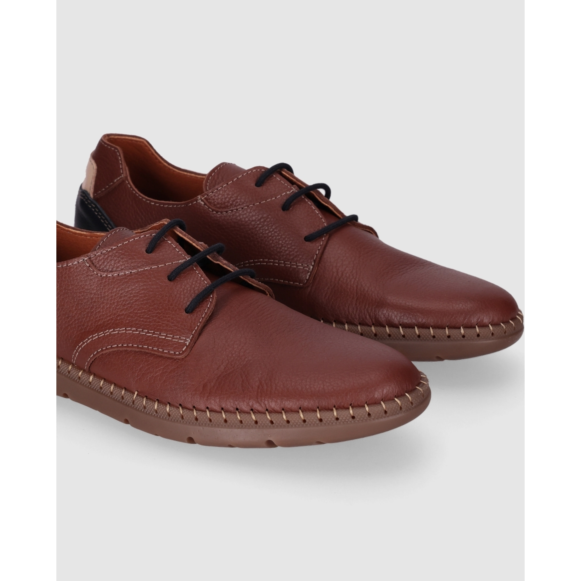 Zapatos de Piel - Marron - Tacón: Bajo