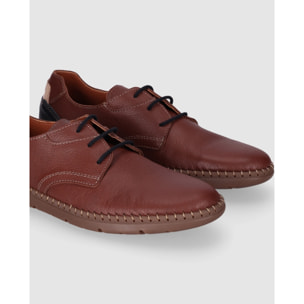 Zapatos de Piel - Marron - Tacón: Bajo