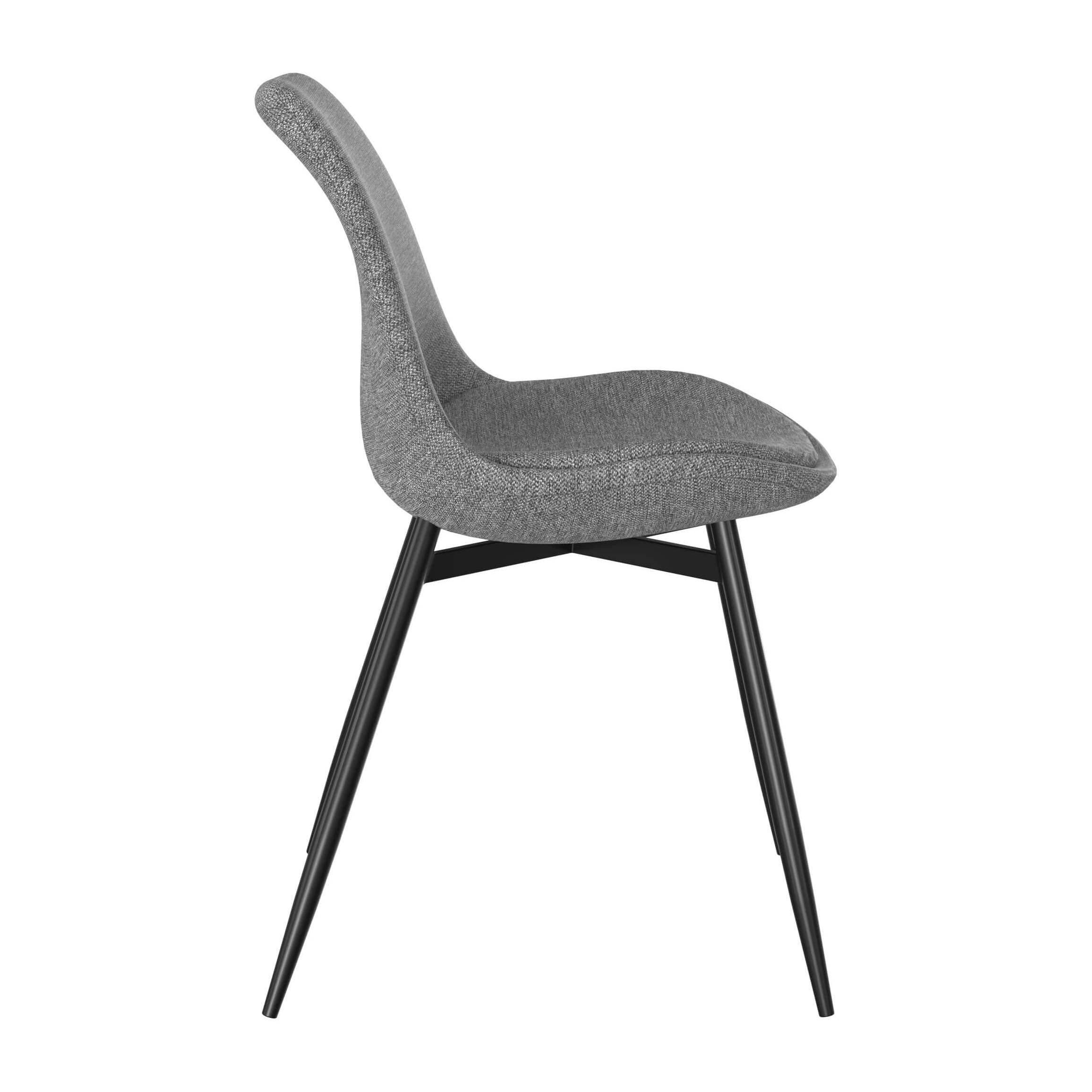 Lot de 2 chaises en tissu gris foncé chiné et pieds en métal - Filipi