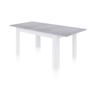 Mesa de comedor extensible Danna 140 Blanco Artik (Blanco Mate) - Gris Cemento