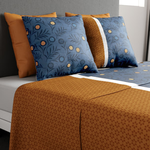 Parure de draps 100% coton imprimé - bel'or - jaune