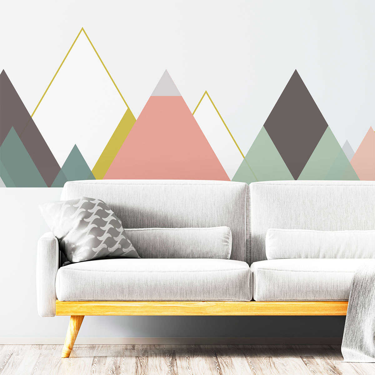 Stickers muraux - Décoration chambre salon - Autocollant Sticker mural géant montagnes scandinaves KRISTAL