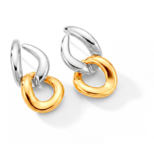 Pendientes Saga acabado plata y oro 18k