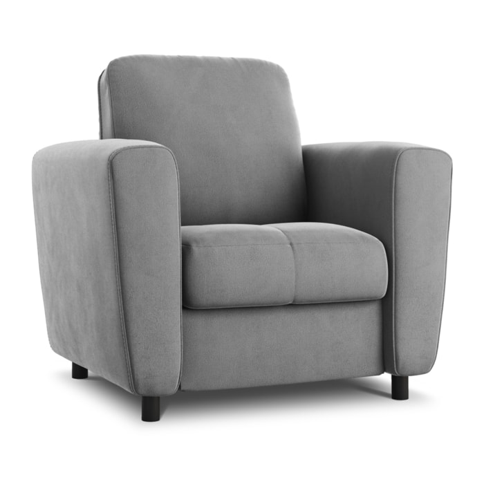 Fauteuil "Audra" en velours gris