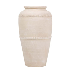 Florero Ceramica Beige 30x30x60 Cm