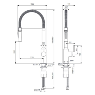 Robinet de cuisine IDEAL STANDARD semi-pro Ceralook chrome