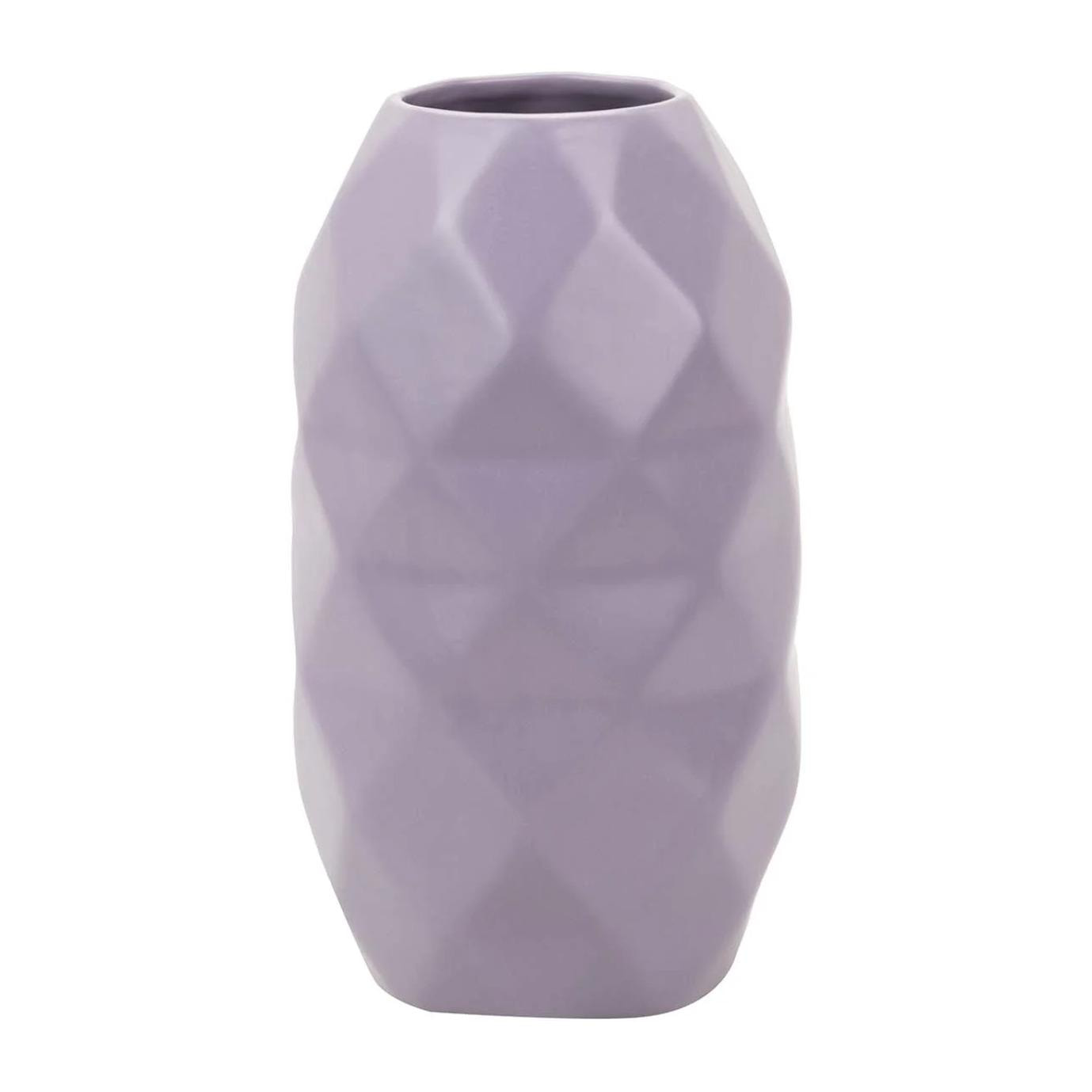 Florero Ceramica Morado Mate 17x17x30 Cm