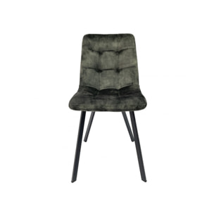 Chaise capitonnée en velours - HERBY