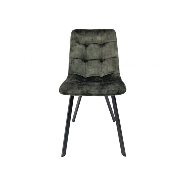 Chaise capitonnée en velours - HERBY