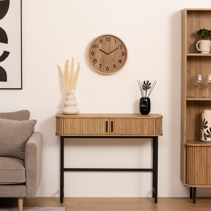 Horloge "Ivana" - bois et verre - D38 cm