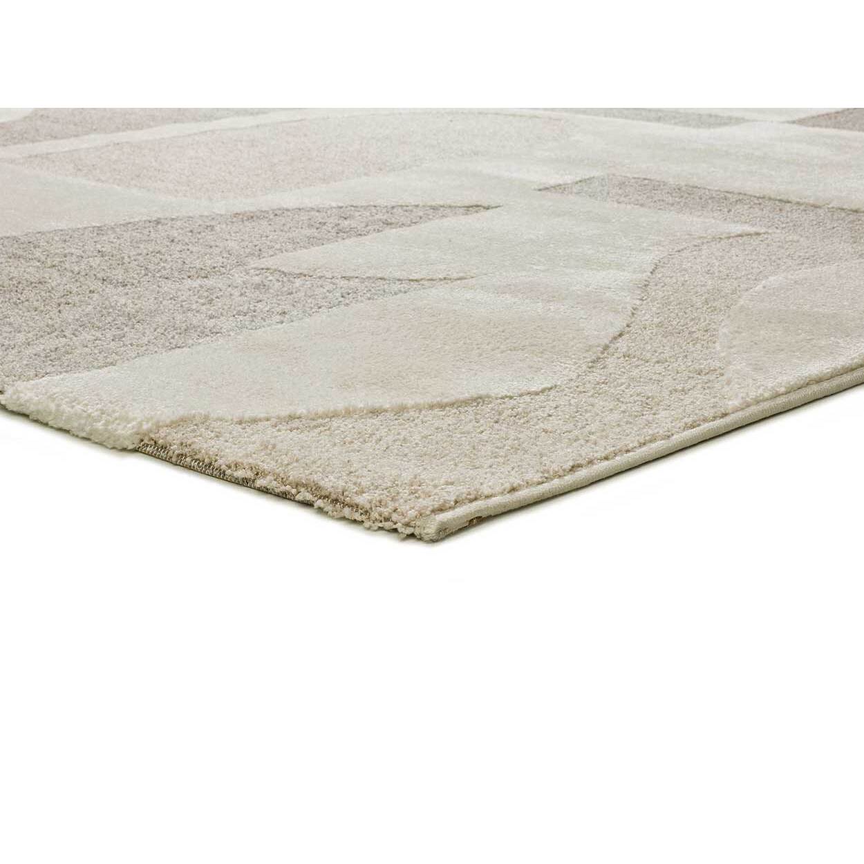 VERONA Alfombra geomÃ©trica con relieve en color crema, varias medidas disponibles.