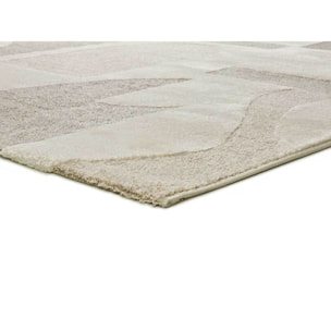 VERONA Alfombra geomÃ©trica con relieve en color crema, varias medidas disponibles.