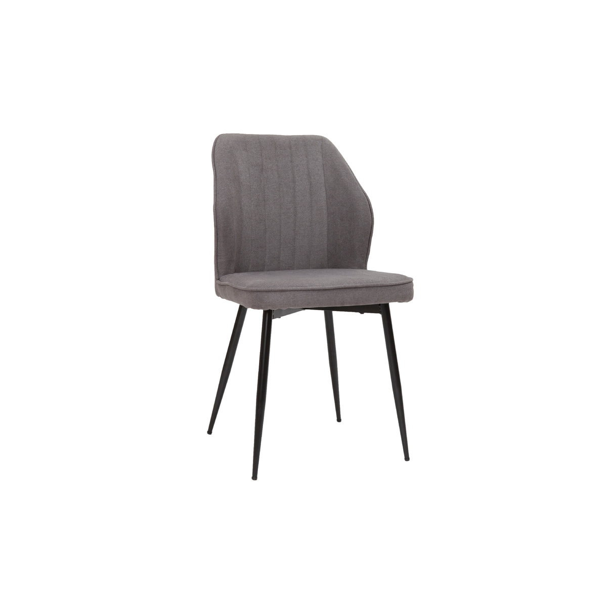 Chaises design en tissu effet velours gris et métal noir (lot de 2) FANETTE