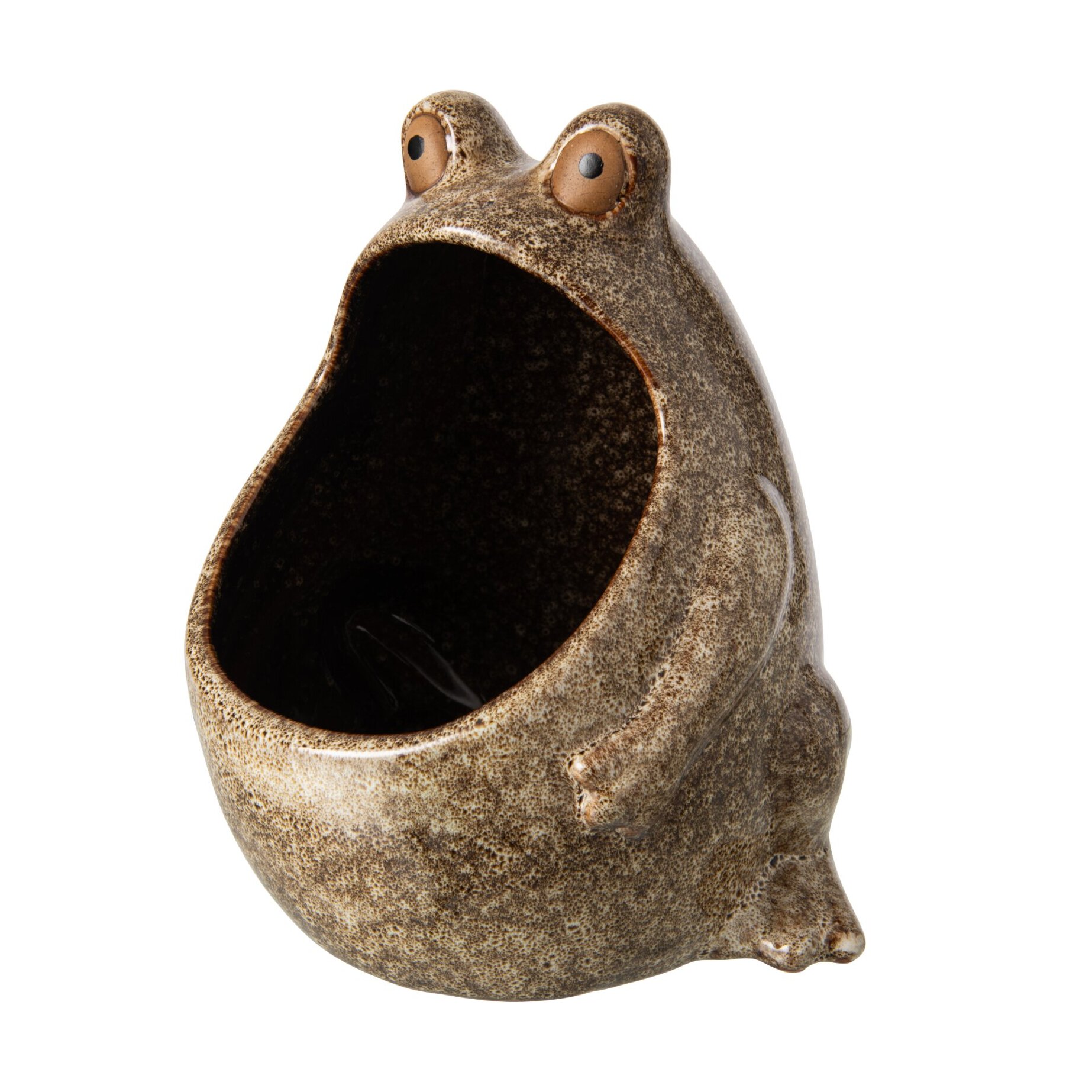 J-Line Cache-Pot Grenouille - grès beige - large