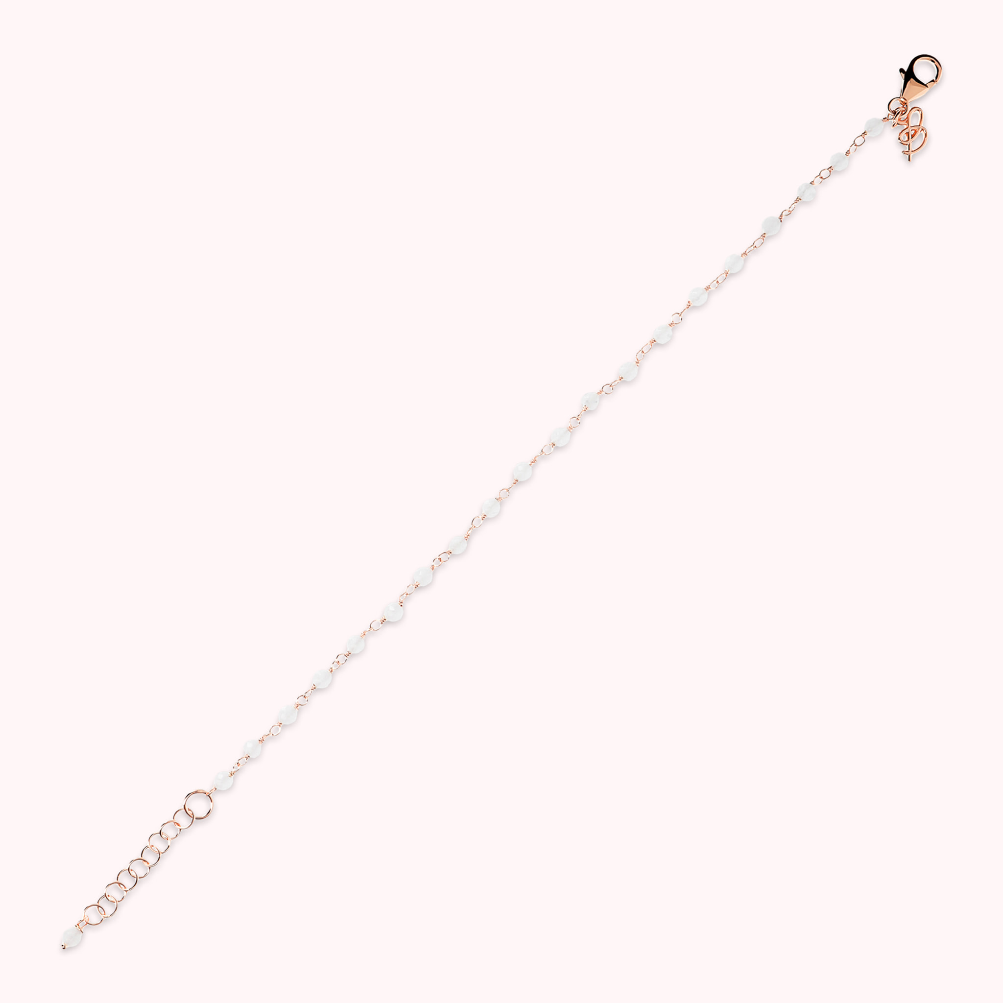 Bracciale Rosario con Pietra Naturale Quarzite Bianca