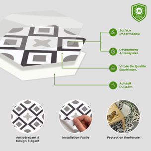 Sticker Sol avec laminat de Protection en Plastique Anti-dérapant | Stickers adhésif Sol - TOMETTES SOL ADRIANA -