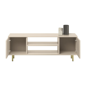Mobile Porta TV Focus Cashmere 135 cm con Gambe Oro
