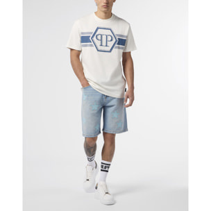 PHILIPP PLEIN Camiseta de cuello redondo y manga corta HEXAGON