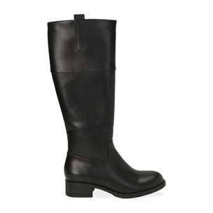 Stivali flat neri, tacco 4 cm