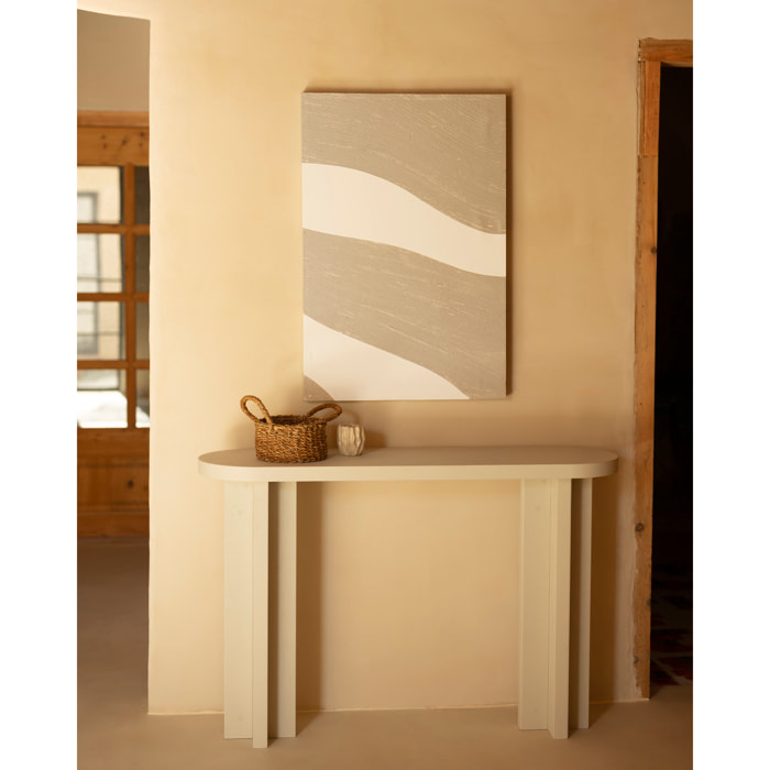 Cuadro beige y blanco decorativo sobre algodón con bastidor de madera pintado artesanalmente con pintura óleo de varias medidas