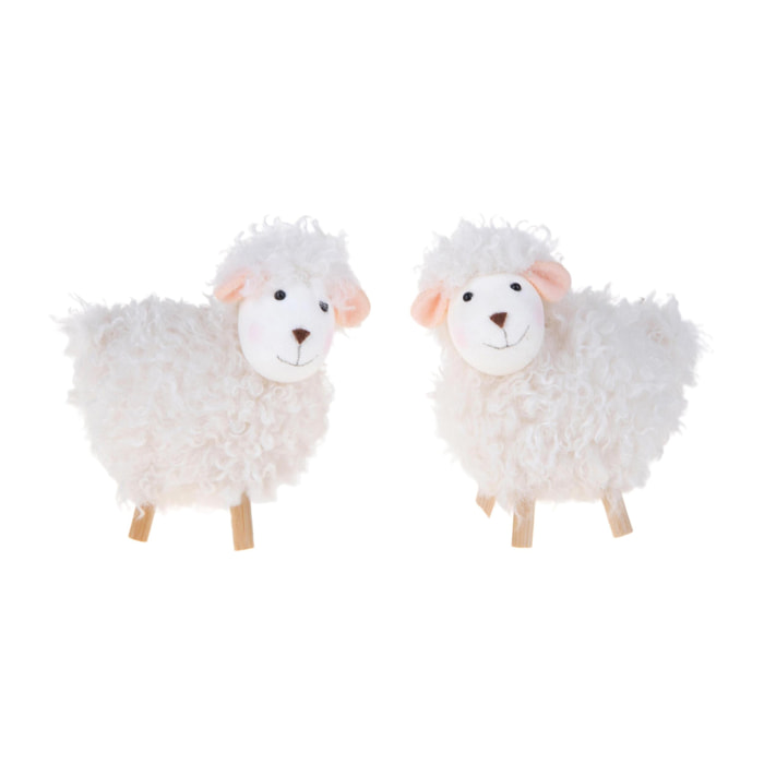 Pezzi 3 - Set 2 pecore - Colore Assortite - 18xH9x5cm - Bianchi Dino