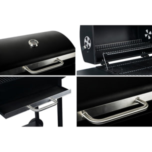 Barbecue charbon de bois "Bizon" - 119 x 50 x 101 cm - Noir