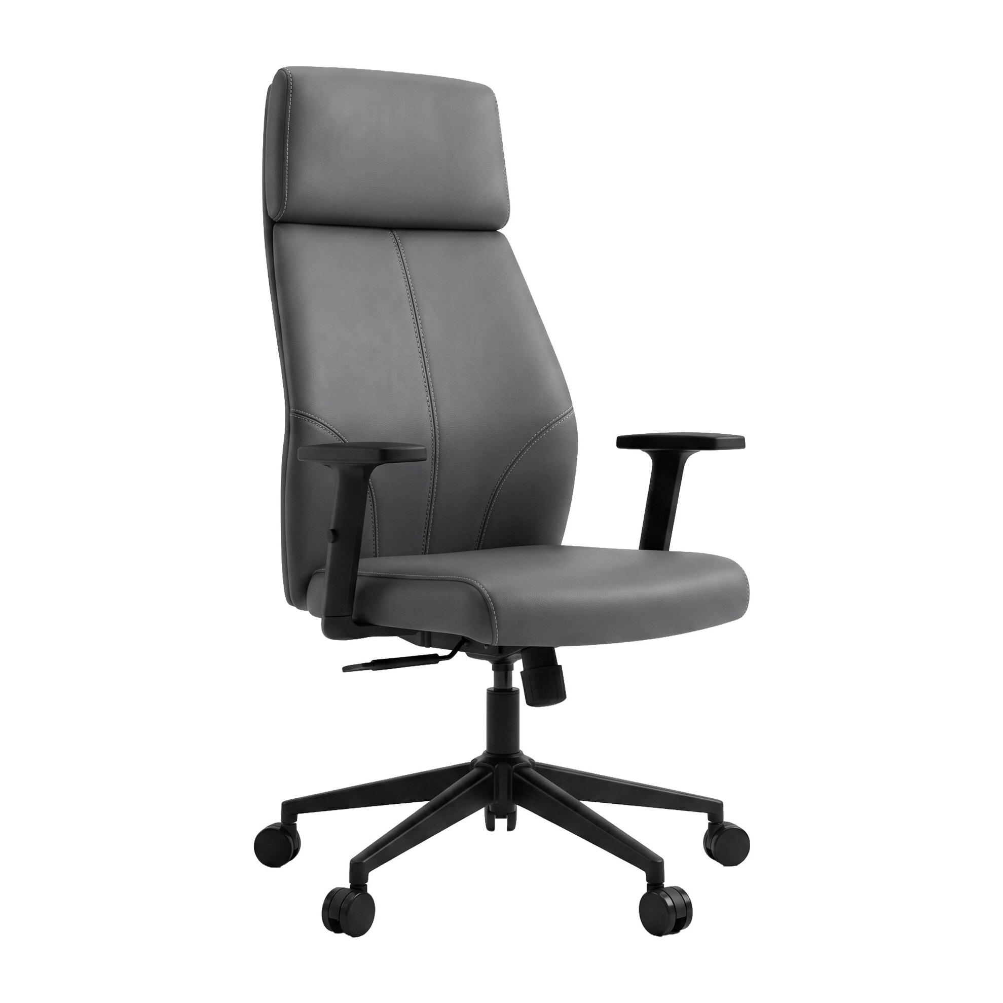 Sylicon - Sedia Da Ufficio Ergonomica 50x130x70 cm Poltrona Direzionale Comoda con Ruote Girevoli in Similpelle Grigia