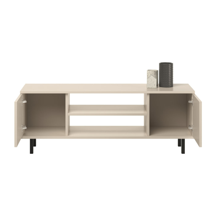 Mobile TV Focus 155 cm in cashmere con gambe nere