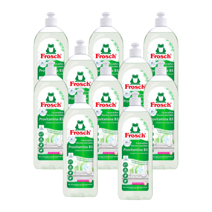 Pack 10x Lavavajillas hipoalergénico Frosch 750 ml