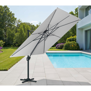 Parasol déporté 3x3m - gris perle - SUNKING