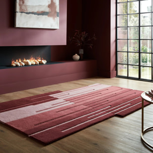 Tapis rouge en laine SPLIT OMBRE Rouge
