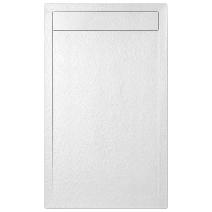 Fusion Receveur de douche 120x80cm en marbre coulé, avec siphon, Blanc (SATFUP12080BL)