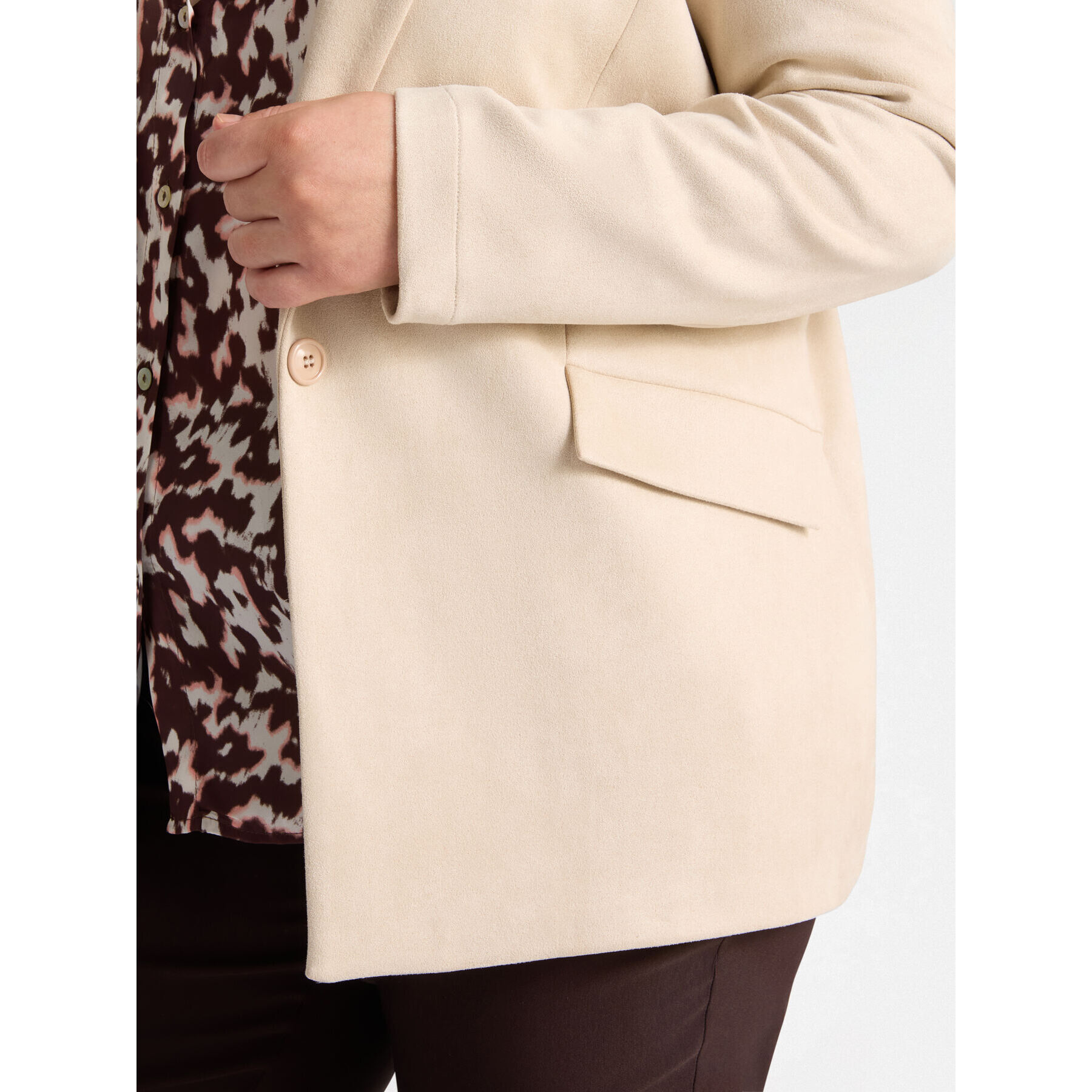 Fiorella Rubino - Blazer en tejido efecto usado - Beige