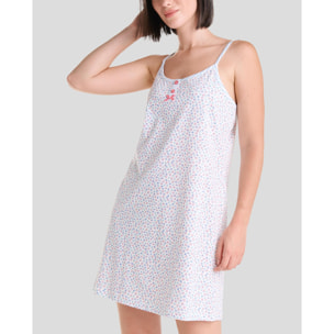 Camisón corto mujer flores con tirantes suave