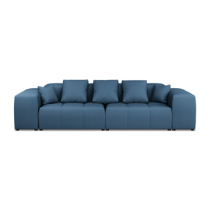 Canapé modulable "Rome" 3 places en tissu structurel bleu foncé