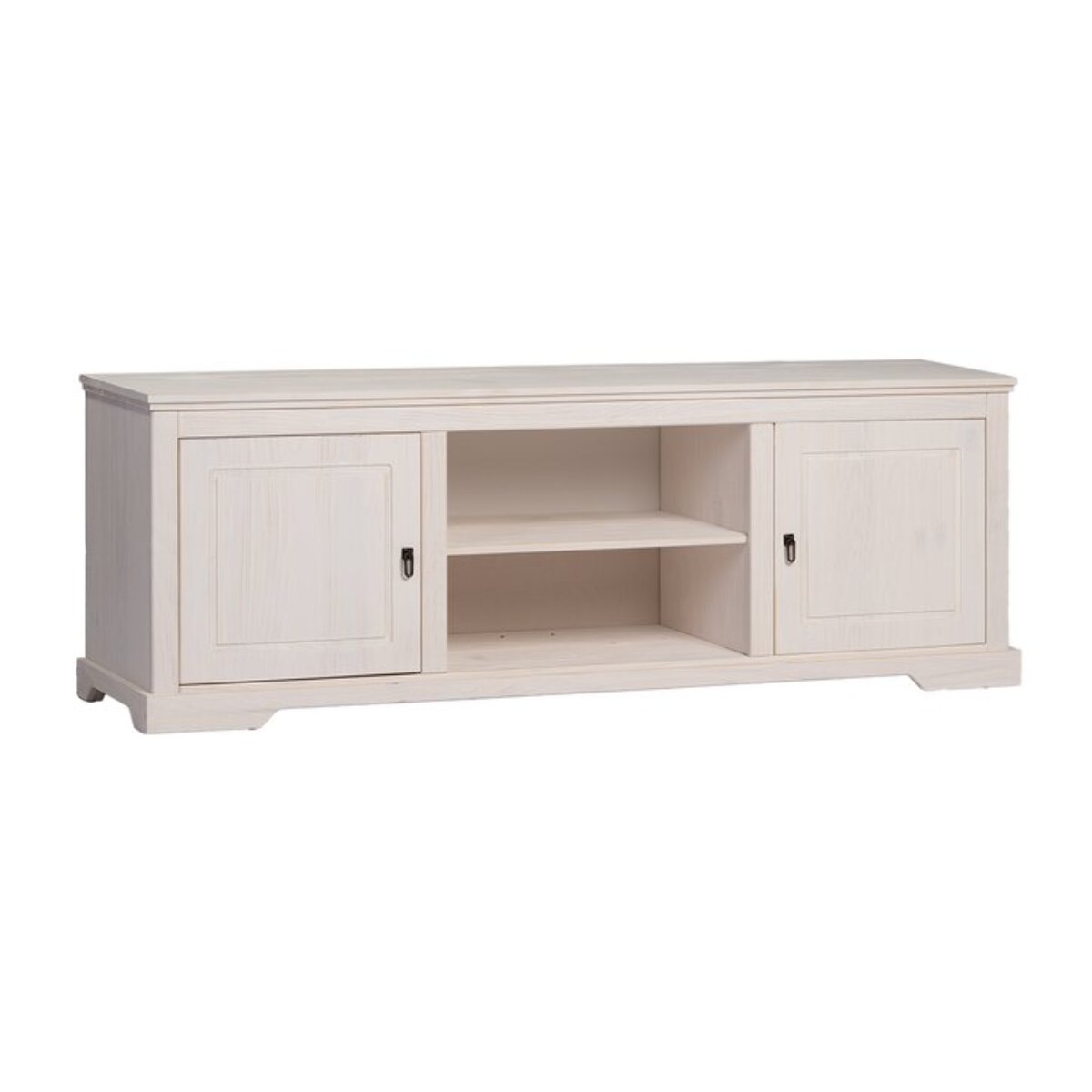 Meuble tv Tarifa -bois massif d'araucaria-couleur baishi 160 x 55 x 40 cm