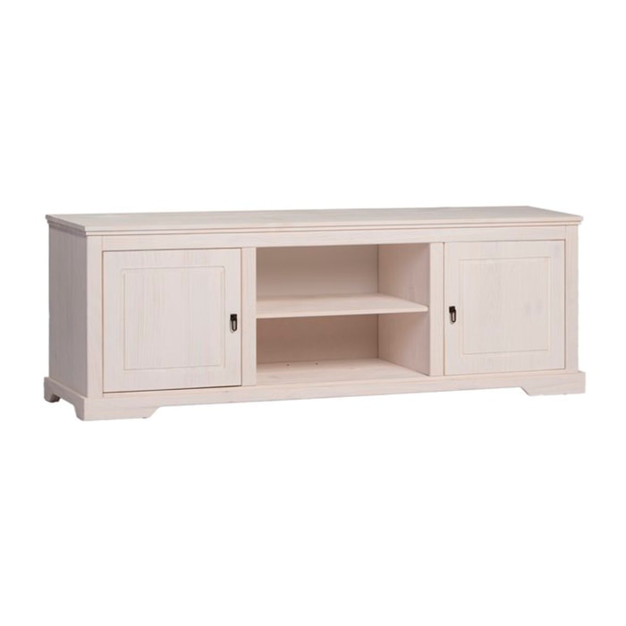 Meuble tv Tarifa -bois massif d'araucaria-couleur baishi 160 x 55 x 40 cm