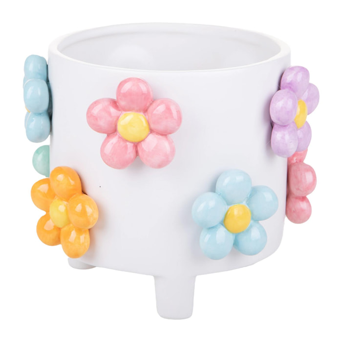 Vaso con fiori in rilievo - Pezzi 1 - Colore: Multicolore - Bianchi Dino