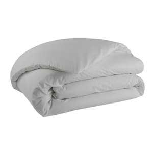 Housse de couette unie en percale de coton, PREMIÈRE, Gris Galet