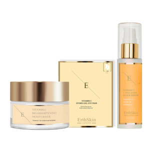 SERUM ELIXIR DE VITAMINA C + Hidratante Bio Iluminador con Vitamina C + Almohadillas para los ojos
